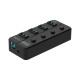 유전원 4포트 개별 전원버튼 USB허브 USB3.2 GEN2 10G XT1301065