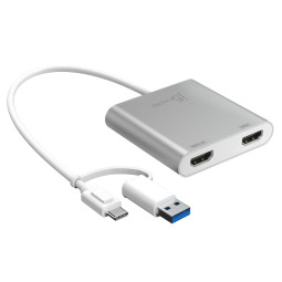 USB3.0 to Dual HDMI 멀티모니터 확장 복제 회전 변환 지원 1출력  UHD 4K  2출력 1080p 해상도지원
