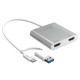 USB3.0 to Dual HDMI 멀티모니터 확장 복제 회전 변환 지원 1출력  UHD 4K  2출력 1080p 해상도지원