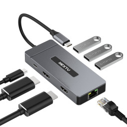 유이반 7in1 4K60Hz 듀얼 HDMI USB C타입 멀티허브