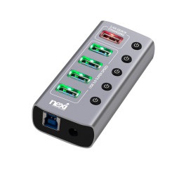 넥시 USB3.0 4포트+충전 1포트 유전원허브 NX825