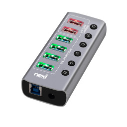 넥시 USB3.0 4포트+충전 2포트 유전원허브 NX826