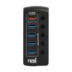 넥시 USB3.0 4포트 + 충전 1포트 QC2.4 유전원허브 NX1231