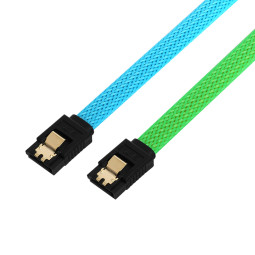 넥시 SATA3 ㅡ자 락형 케이블 0.5m 그린 NX1253