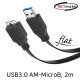 NETmate NMC-UM320F USB3.0 MicroB FLAT 케이블 2m (블랙)