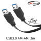 NETmate NMC-UA330F USB3.0 AM-AM FLAT 케이블 3m (블랙)
