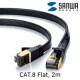SANWA  KB-T8FL-02BK CAT.8 SSTP FLAT 랜 케이블 2m