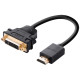 유그린 DVI (암) to HDMI (수) 변환 케이블 젠더 0.15m U-20136