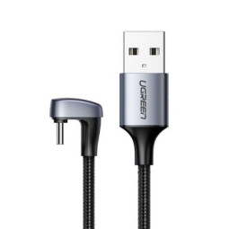 유그린 USB A to C 타입 180도 ㄷ자 꺾임 고속 충전 케이블 2m U-70315