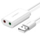 유그린 USB to 3.5mm AUX 오디오 컨버터 (화이트) U-30143