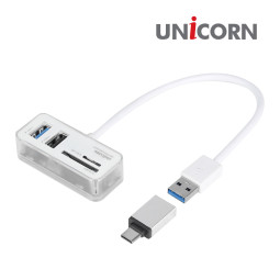 유니콘 TH-500CR USB3.0허브 멀티포트 카드리더기 (A타입 C타입 겸용)