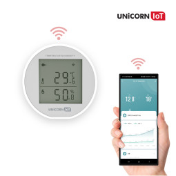 유니콘 IOT 스마트 온도 습도계 무선감지센서 WIFI방식 알림기능 C타입 항시전원지원 TS-H8
