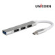 유니콘 MH-400A USB3.1 A타입 4포트 USB허브 무전원 알루미늄 메탈바디