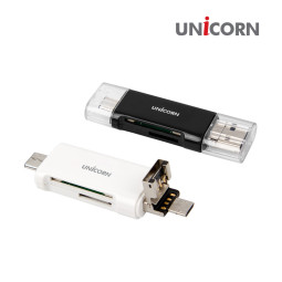 유니콘 XC-800A 블랙 통합 멀티 카드리더기 USB A타입 C타입 OTG 지원