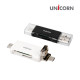 유니콘 XC-800A 블랙 통합 멀티 카드리더기 USB A타입 C타입 OTG 지원