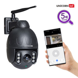 유니콘 IoT 500만화소 5배광학줌 실외형CCTV 무선 보안 IP카메라 실외 TCAM-M5