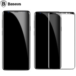 베이스어스 S9 Plus 풀커버 강화유리 전면필름 0.3mm 블랙