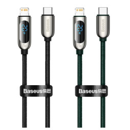 베이스어스 PD 20W LED 디스플레이 C TO 8핀 고속충전 데이터 케이블 2M 그린