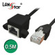 랜연장 판넬형 케이블, CAT.5E FTP, Open Screw, 0.5M 검정