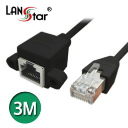 랜연장 판넬형 케이블, CAT.5E FTP, Open Screw, 3M 검정
