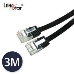 UTP평면 랜케이블 , CAT.6 DIRECT 3M, BLACK(▶검정◀)