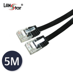 UTP평면 랜케이블 , CAT.6 DIRECT 5M, BLACK(▶검정◀)