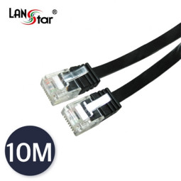 UTP평면 랜케이블 , CAT.6 DIRECT 10M, BLACK(▶검정◀)