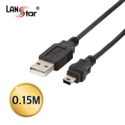 D[10342]USB2.0미니케이블, USB A／M-5PIN Mini, 0.15M