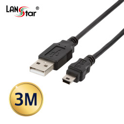 USB2.0미니케이블, USB A／M-5PIN Mini, 3M