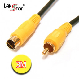 비디오케이블 ,SVHS-1RCA M／M, 5pi, 3M