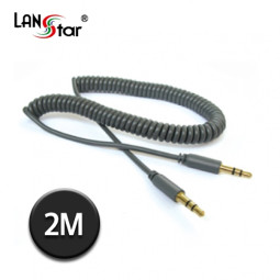 AUX스테레오케이블, 3.5ST M/M, 차량용Coiled, 2M