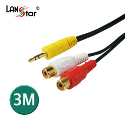 AV케이블 ,2RCA／F-3.5ST／M, 3pi, 3M