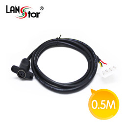 PS2 SCREW 케이블 , DIN6P／F-Power 4P, 0.5M