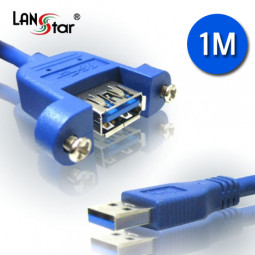 [[USB3.0]] 판넬형케이블, A형M/F, SCREW, BLUE, 1M