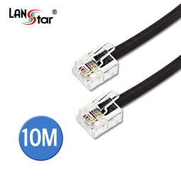 전화선 케이블, RJ12, 6P4C, Black, 10M