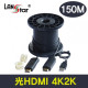 광 hdmi 1.4 광케이블 , HDMI 19P M/M, Black, Optical, 150M