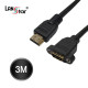 HDMI 판넬형케이블 19P M/F SCREW 나사고정, 4K*2K 60Hz, 3M