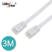 D[10857]UTP평면케이블, CAT.6 DIRECT 3M, WHITE(흰색)