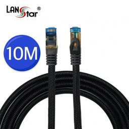 CAT.7 산업용 망사 랜케이블, LSZH, 10G, Gold-blue, 10M, Black Nylon [30개]