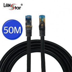 CAT.7 산업용 망사 랜케이블, LSZH, 10G, Gold-blue, 50M, Black Nylon [8개]