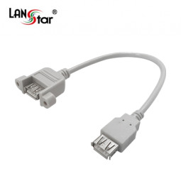 USB2.0 판넬형 연장 케이블 연장 A/F-A/FScrew, Black, 0.2M