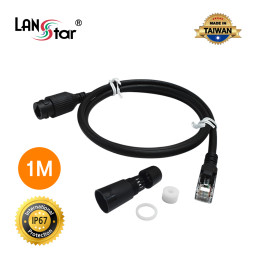 방수용 랜 케이블, CAT.5E, UTP, IP67, UL, Gray, 1M