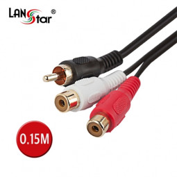 젠더케이블 , 2RCA／F-1RCA／M, 0.15M