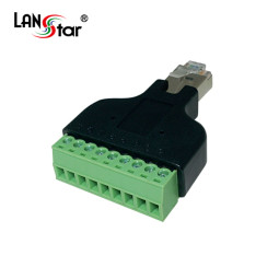 RJ45 FTP Screw 터미널 변환 젠더 RJ45 M To 8핀+1핀(쉴드)