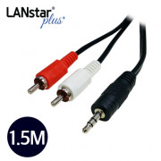 D[70059]Plus-AV케이블, 2RCA/M-3.5ST/M, 1.5M