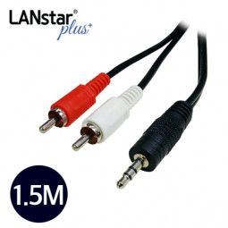 D[70059]Plus-AV케이블, 2RCA/M-3.5ST/M, 1.5M