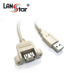 USB2.0판넬형케이블 A형M／F SCREW 나사고정, 0.5M