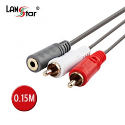 젠더케이블 , 2RCA／M-3.5／F, 0.15M