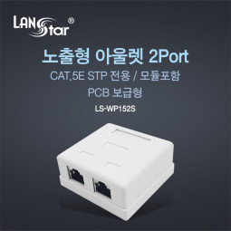 STP Cat.5E 노출형 아울렛 박스, 2포트
