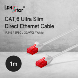 [LANstar] Cat.6 UTP 다이렉트 초슬림 랜케이블 1m 화이트 [30545]
